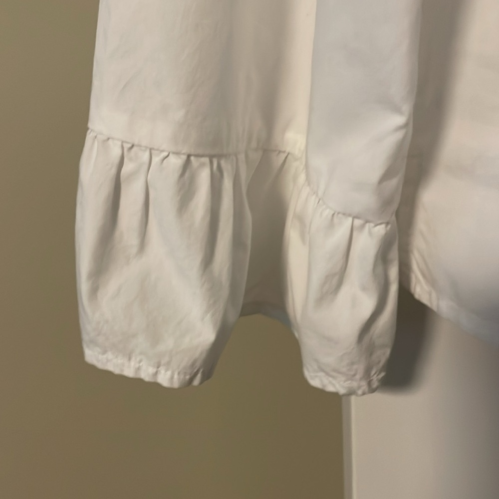 Anthropologie Maeve White Poplin Bell Sleeved Blouse Top Size 6 - Picture 3 of 5